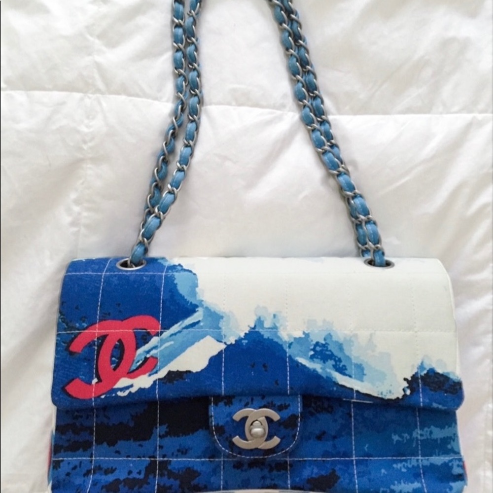 Chanel Surf Wave handbag Authentic Purse ocean